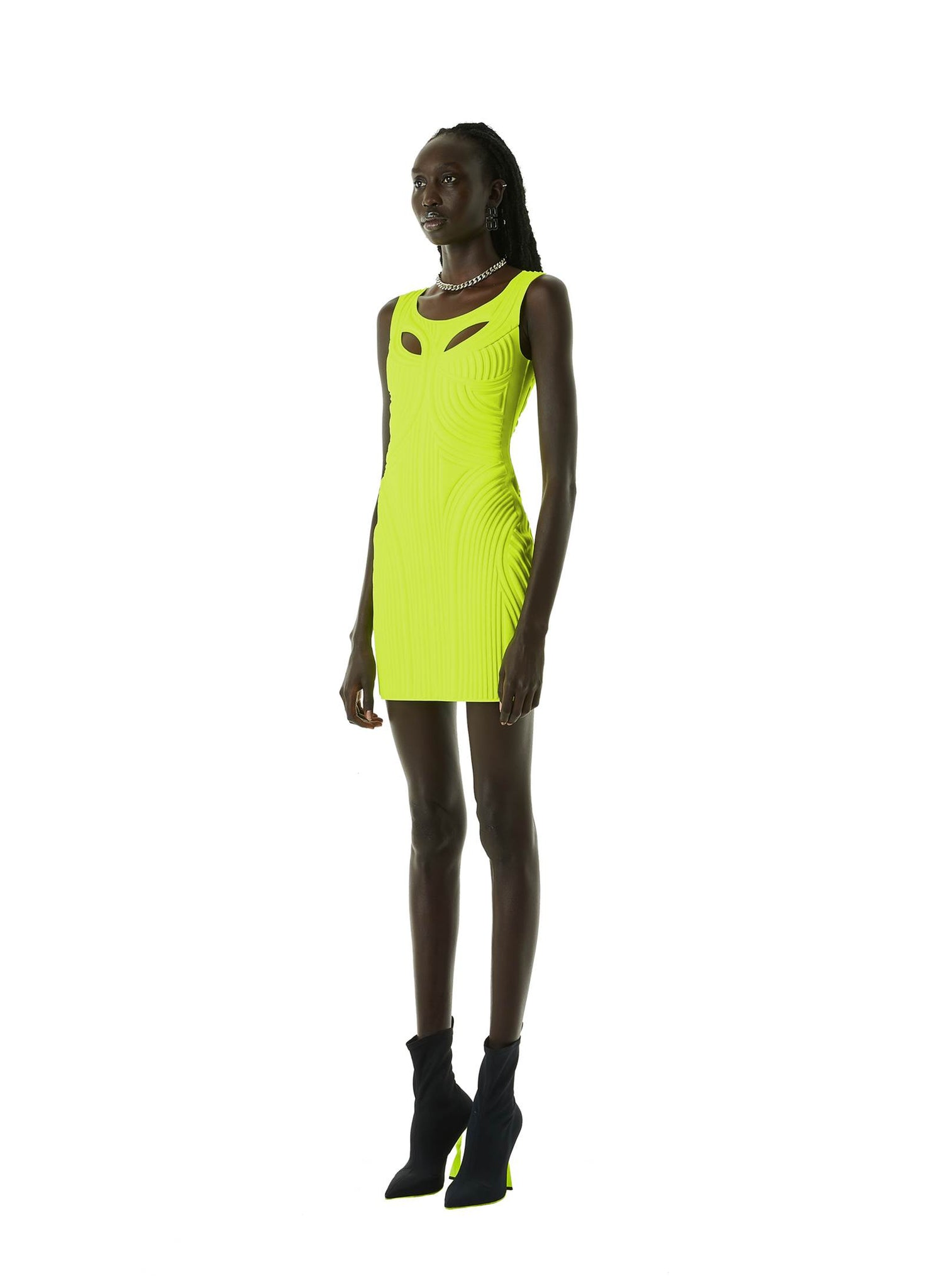 Lime Thermo Impressed Dress
