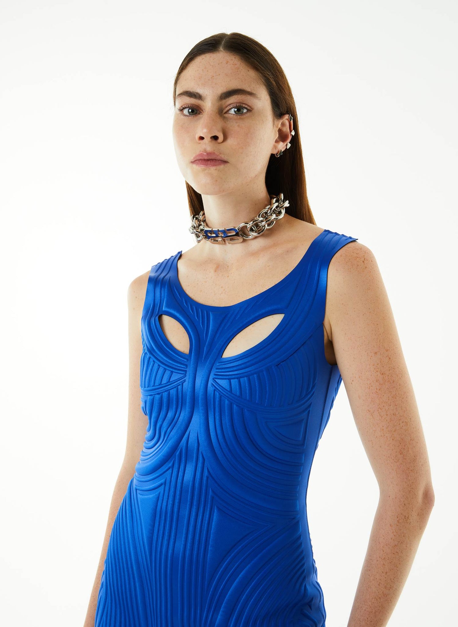 Blue Thermo Impressed Dress